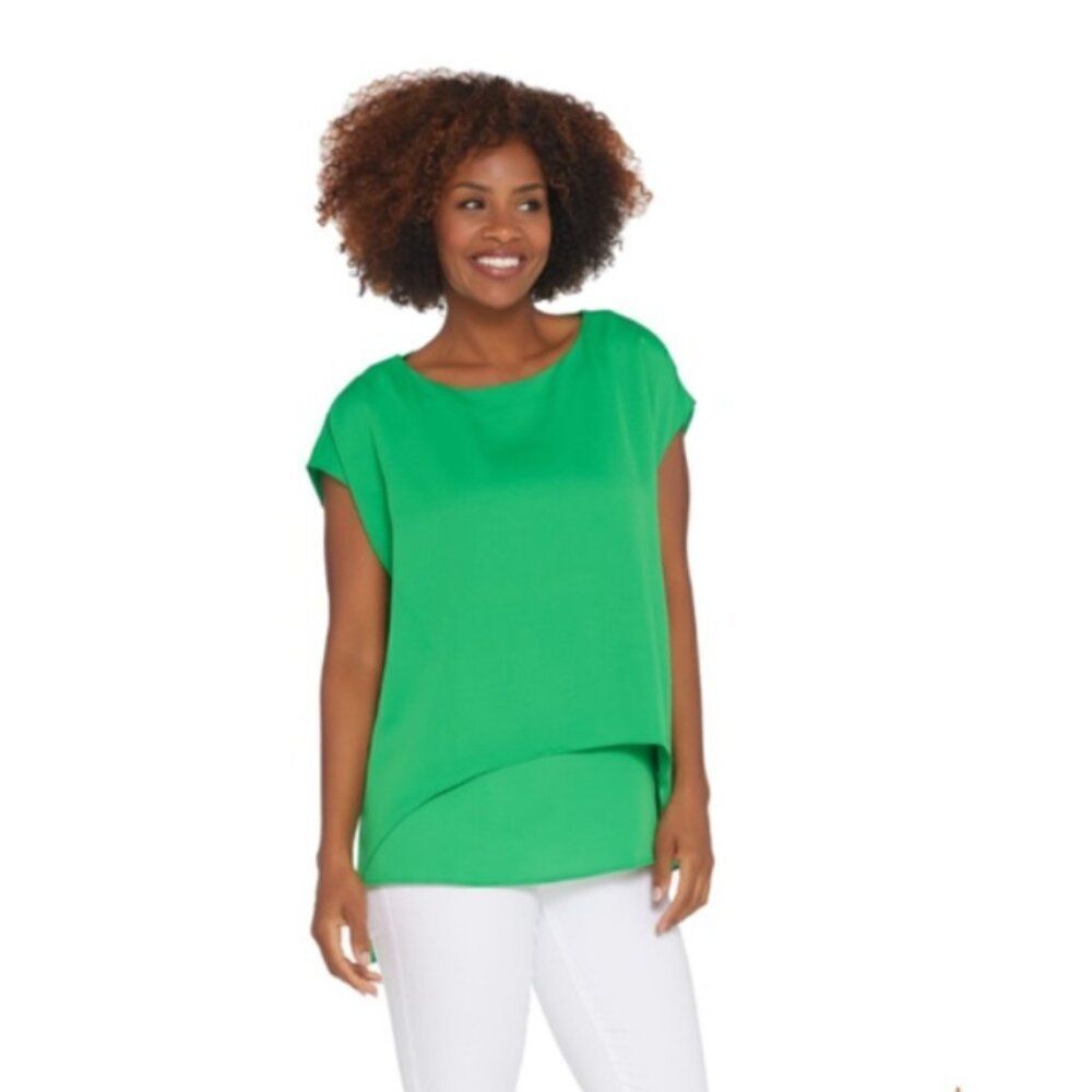 New Linea by Louis Dell'Olio Caftan and Tank Set in Grass Green | Size 2X
